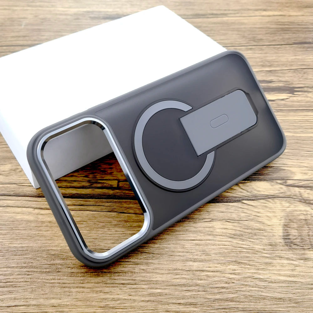 Shockproof Armor Matte Case For iPhone 17 16E 16 15 14 Pro Max Air 17Pro Magsafe Wireless Charge With Stand Full Covers