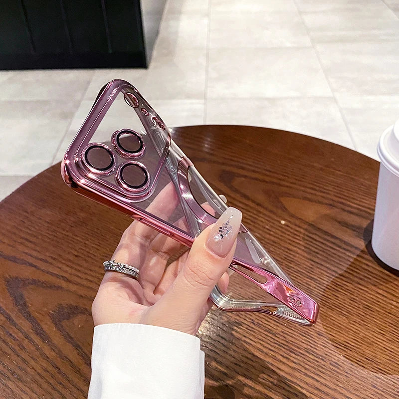 Luxury Glitter Plating Silicone Clear Soft Case For iPhone 17 Pro Max Magnetic Magsafe Cover Shell For iPhone17ProMax Ultra-Thin