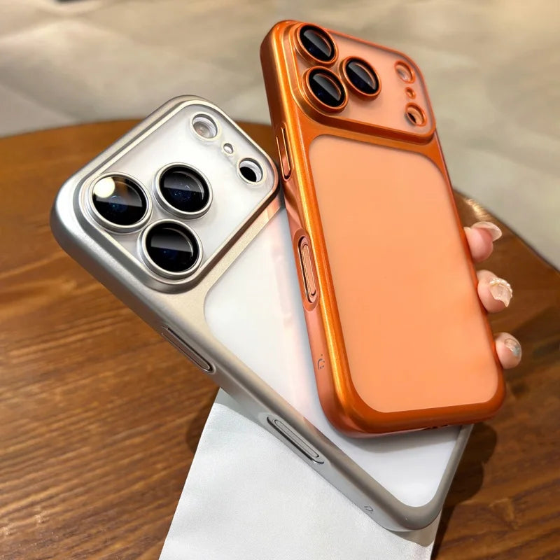 Plating Frosted Translucent Thin Phone Case For iPhone 17 Pro Max 17 Pro 17 Air 17 Series Official Cosmic Orange Bumper Cover