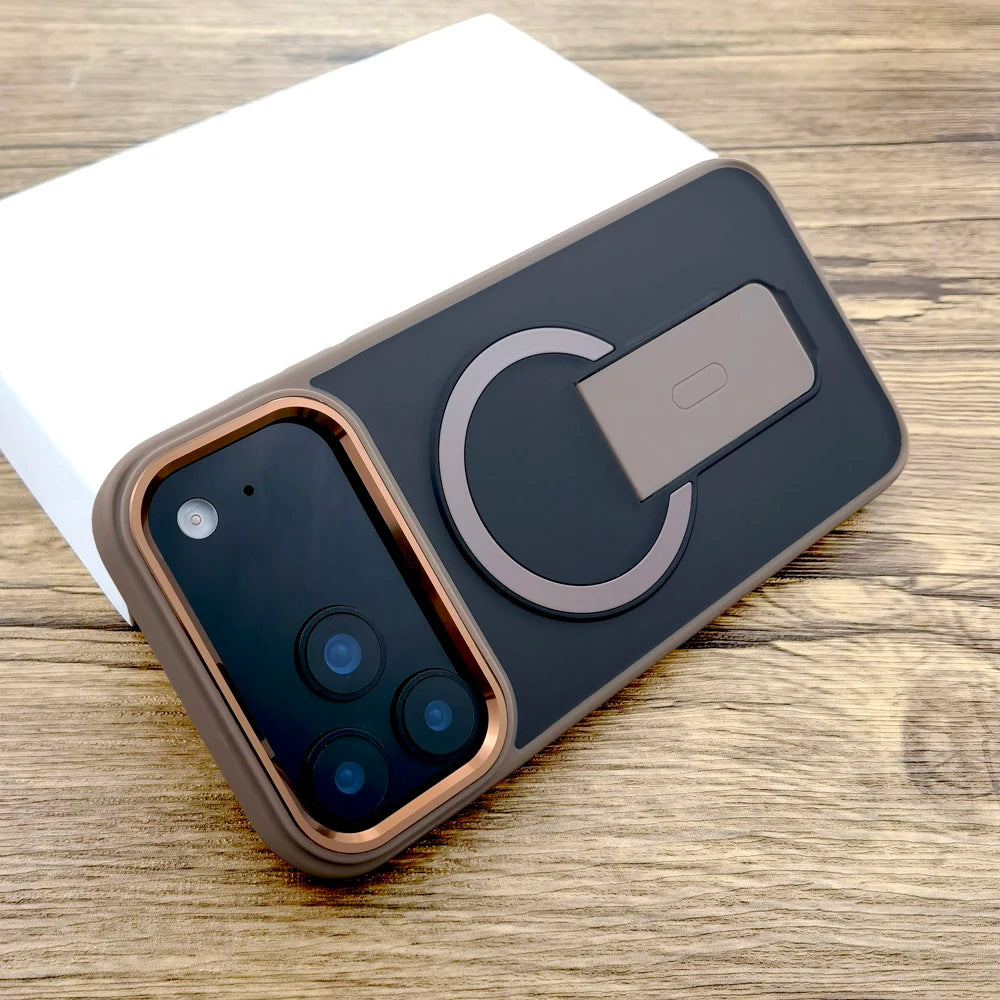 Shockproof Armor Matte Case For iPhone 17 16E 16 15 14 Pro Max Air 17Pro Magsafe Wireless Charge With Stand Full Covers