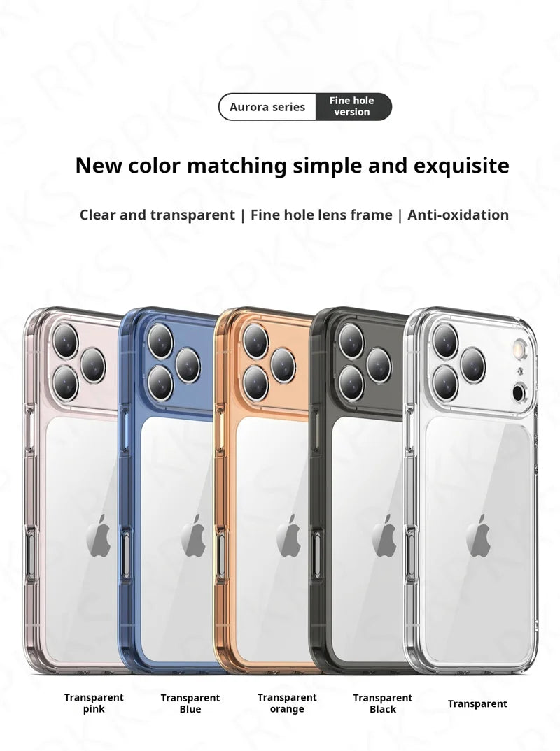 Luxury Transparent Shockproof Phone Case For iPhone 17Air 17 17Pro 17Pro Max Clear Hybrid Hard Acrylic Protective Back Cover