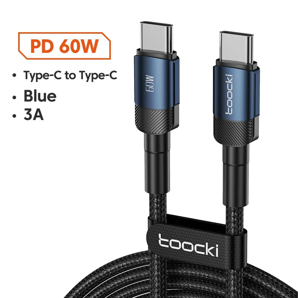 Toocki USB Type C Cable Fast Charging USB C Charger Cord For iPhone 15 14 13 12 11 Huawei P40 P30 Realme Oppo Oneplus Power Bank