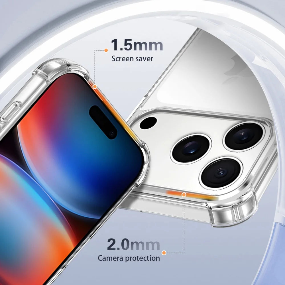 Luxury Shockproof Transparent Case For iPhone 17 Pro Max 16 15 14 13 12 11 XR XS X 7 8 Plus SE Soft Silicone Protective Cover