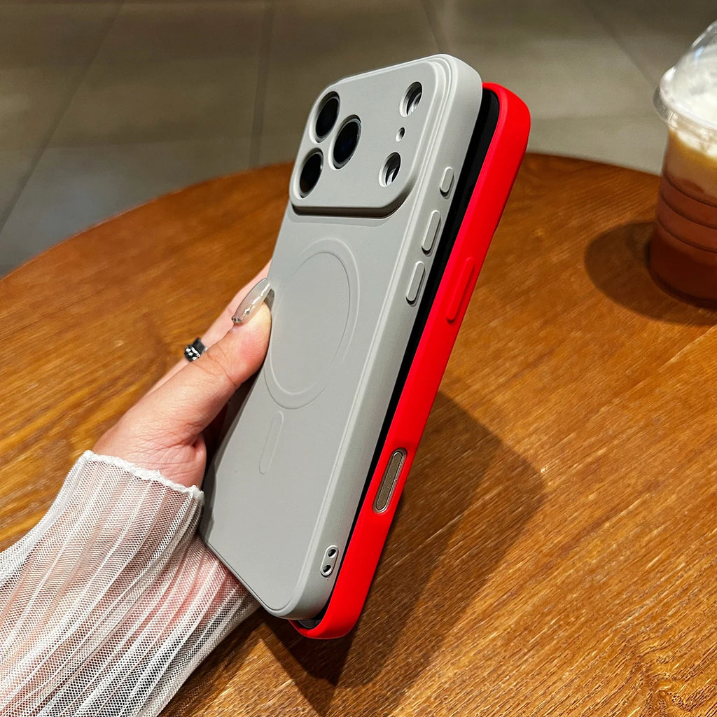 for iPhone 17 Pro Max 17 Air 17Pro Case Magnetic Cover for Mag-safe Liquid Silicone Velvet Lining All-round Camera Protect Shell