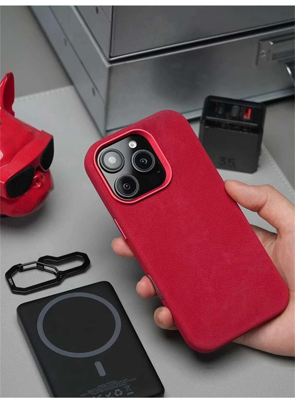 Luxury Shockproof Magnetic Fiber Leather Case For iPhone 17 16 Pro Max, Air For MagSafe Wireless Charging Cover