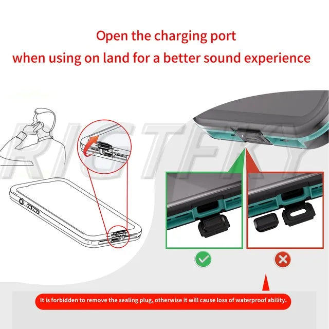 IP68 Waterproof Case For iPhone 17 16 15 13 14 Pro Max Plus Air Full Body Protective Cover Swim Underwater Diving Magnetic Case