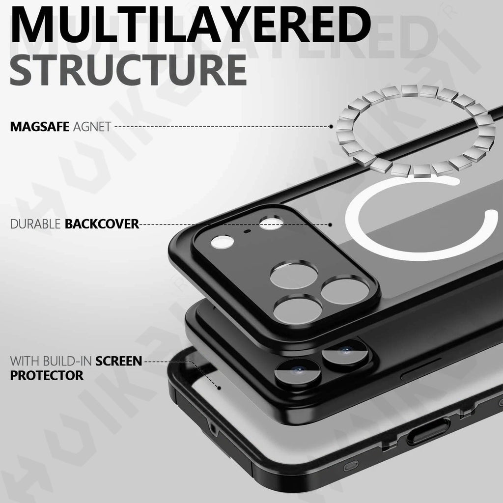 IP68 Waterproof Magnetic Case For iPhone 17 16e 16 15 14 Pro Air 13 Pro Max Protector Full Body Protective Dustproof Phone Case